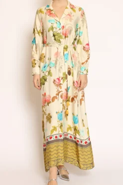 Abito chemisier fantasia burro/peach/militare