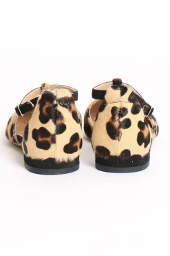 Ballerina con T-bar animalier beige/nero