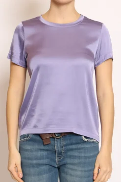 Blusa girocollo satin glicine