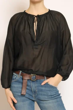 Blusa in mussola nero