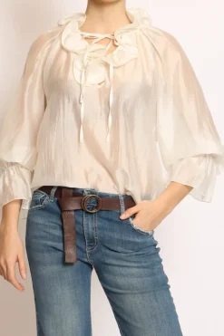 Blusa rouches burro