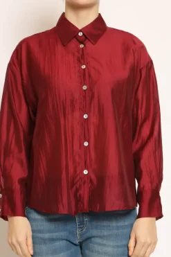 Camicia CAMY in mussola TENCEL FIBRA NATURALE vino