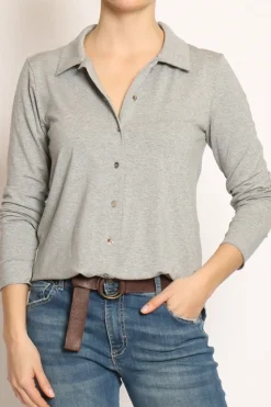 Camicia CARLY in jersey grigio melange
