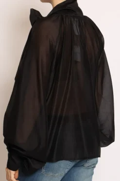 Camicia collo fiocco nero