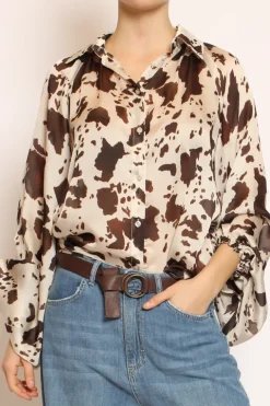 Camicia cow print beige/moro