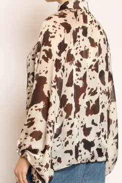 Camicia cow print beige/moro