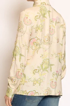 Camicia fantasia cipria/olio/rosa