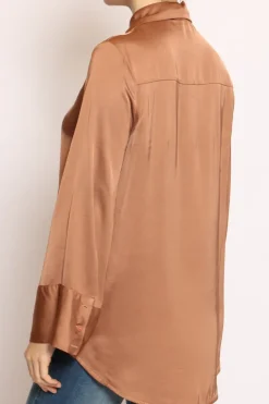 Camicia satin bronzo