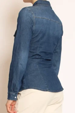 Camicia slim fit tela denim light stretch denim