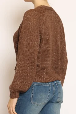 Cardigan filo lurex moro/oro