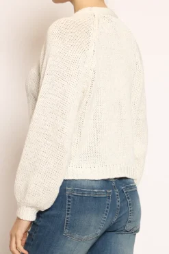 Cardigan filo lurex panna/oro