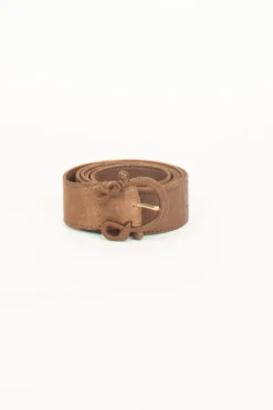 Cinta pelle fibbia snake cioccolato