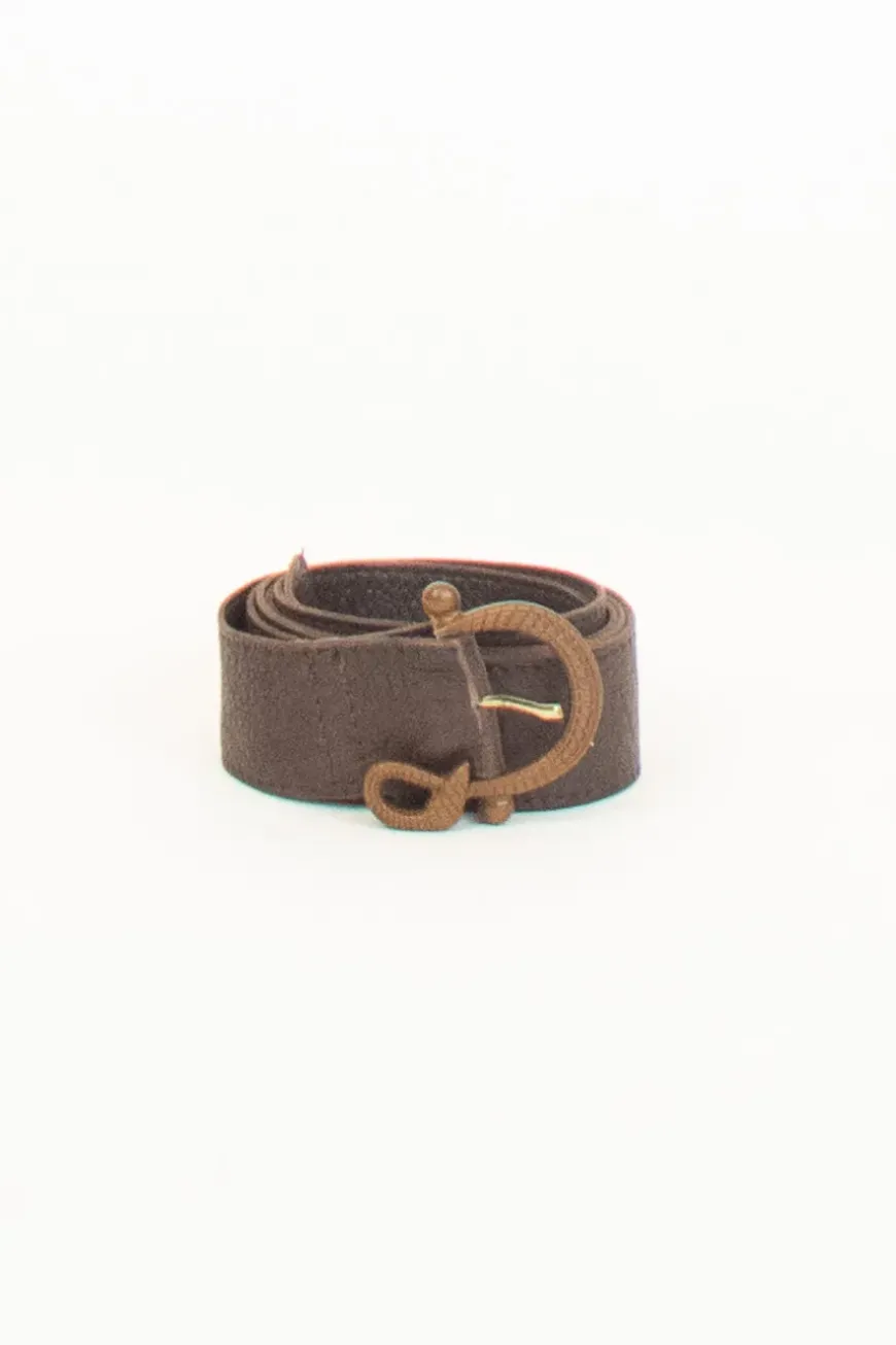 Cinta pelle fibbia snake moro
