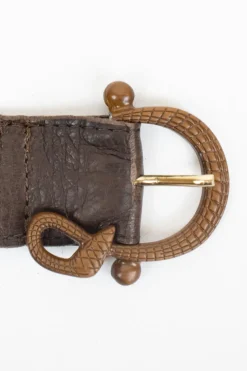Cinta pelle fibbia snake moro