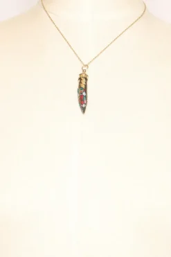 Collana corno fino con mosaico multicolor