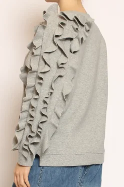 Felpa con rouches grigio