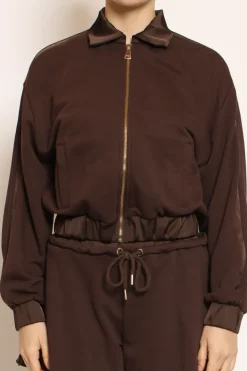 Felpa con zip cioccolato