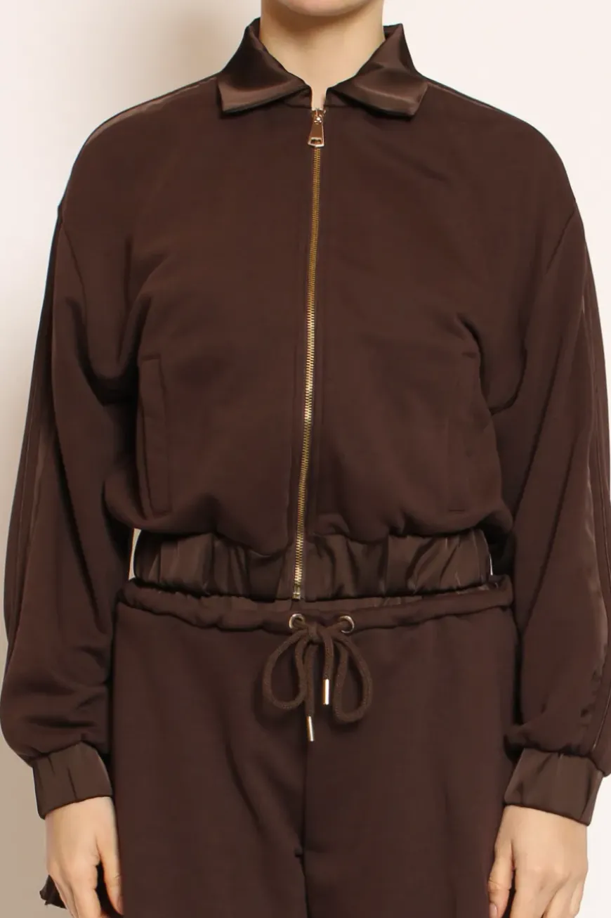 Felpa con zip cioccolato