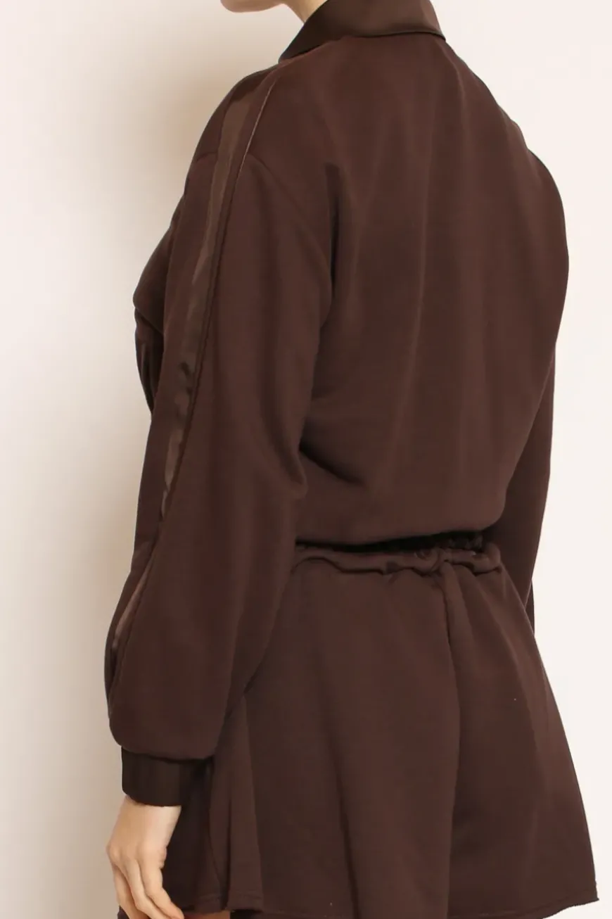 Felpa con zip cioccolato