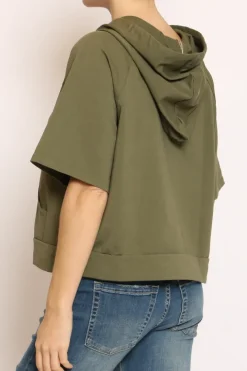 Felpa light con cappuccio militare
