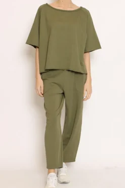 Felpa light taglio vivo mezza manica militare
