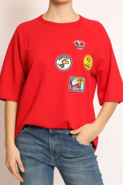 Felpa patch Snoopy rosso