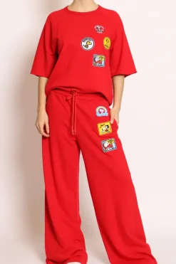 Felpa patch Snoopy rosso