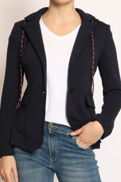 Giacca in felpa con cappuccio blu
