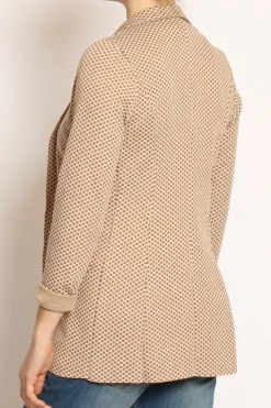 Giacca JIN elasticizzata esagono lurex burro/biscotto/oro