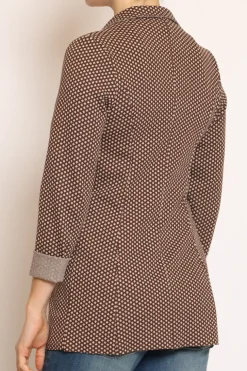 Giacca JIN elasticizzata fiori lurex moka/burro/oro