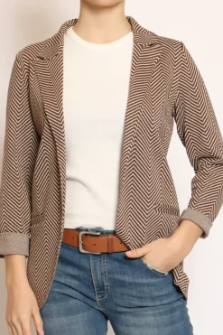 Giacca JIN elasticizzata spinata lurex moka/burro/oro