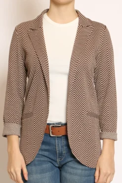 Giacca JIN elasticizzata spinata lurex moka/burro/oro