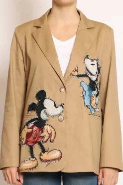 Giacca over patch topo camel