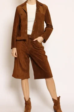 Giacca scamosciata genuine leather cuoio