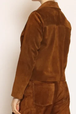 Giacca scamosciata genuine leather cuoio