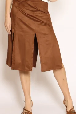 Gonna spacchi suede cuoio