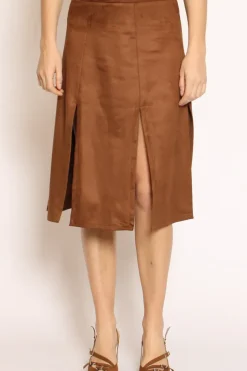 Gonna spacchi suede cuoio