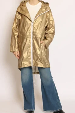 Impermeabile con zip gold