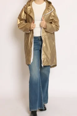 Impermeabile con zip gold