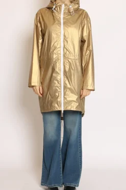 Impermeabile con zip gold