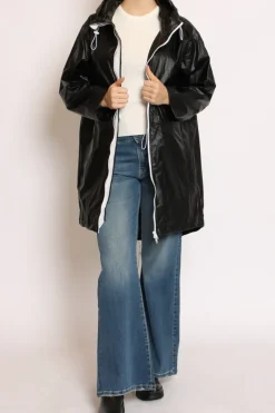 Impermeabile con zip nero