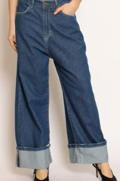 Jeans BEN straight fit con risvolto blue