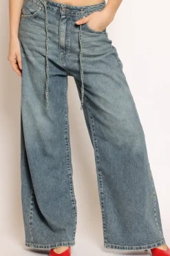 Jeans JELENE wide leg con coulisse denim