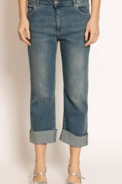 Jeans JENNIFER flare crop denim