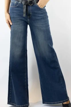 Jeans kam2 palazzo lavaggio medio denim