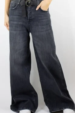 Jeans kam2 palazzo lavaggio medio denim nero