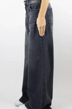 Jeans kam2 palazzo lavaggio medio denim nero