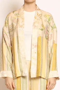Kimono fantasia cipria/olio/rosa