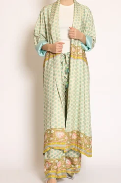 Kimono lungo fantasia acqua/sand/olio