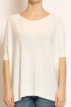 Maglia barca oversize in filo di viscosa off white